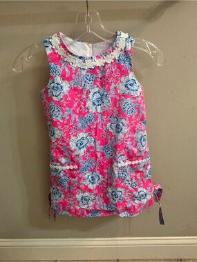 Girls Pink & Blue Floral Sleeveless Dress Lilly